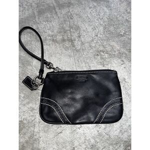 Coach Leather Wristlet Purple Interior